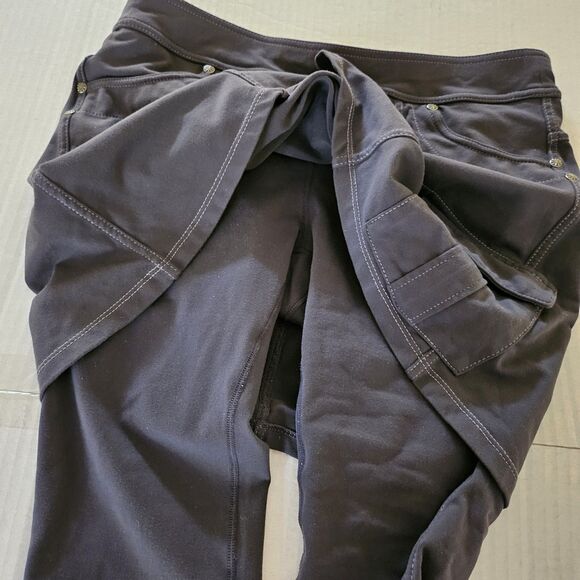 Athleta Leggings Small Gray Black Bettona 2 In 1 Skort Skirt Crop Stretch - Picture 6 of 9